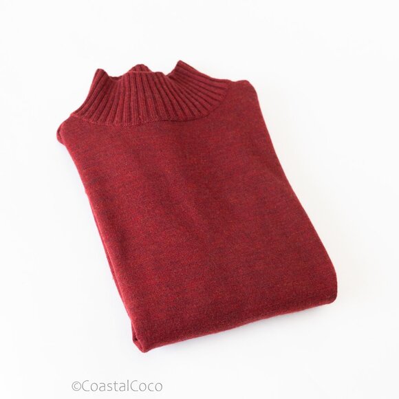 Vintage Valerie Separates 100% Merino Wool XL Turtleneck UK-Made Holiday Red - Picture 7 of 12